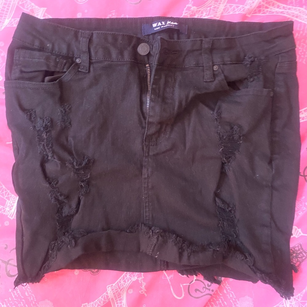black jean skirt